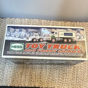 Hess Toy Truck & Front Loader 2008 Toy Truck Gas & Oil Theme Green/White